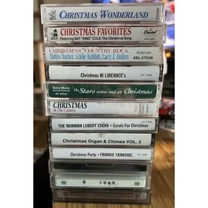 Lot Of Christmas Cassette Tapes, Lot Of 12, 2 Unopened.